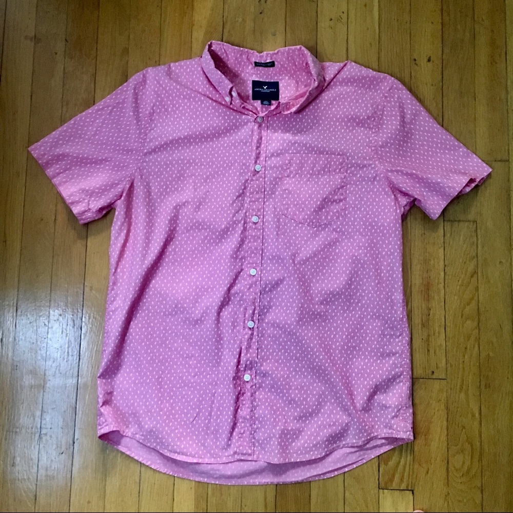 American Eagle mini cactus print button-down